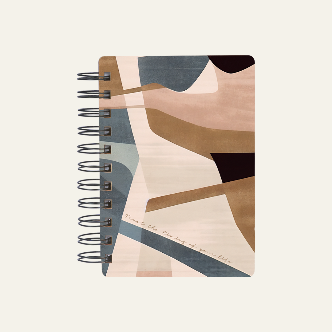 Wooden A6 Birch Diary - Earthy Abstract Art