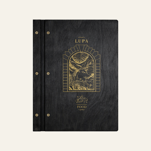 Birch & Leather Menu Holder