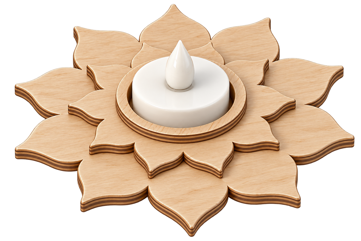 T Light Holder - Petal Glow